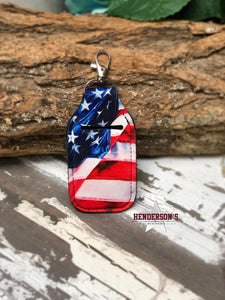 Load image into Gallery viewer, Hand Sanitizer Holder Accessories Cowgirl Junk Co. American Flag  