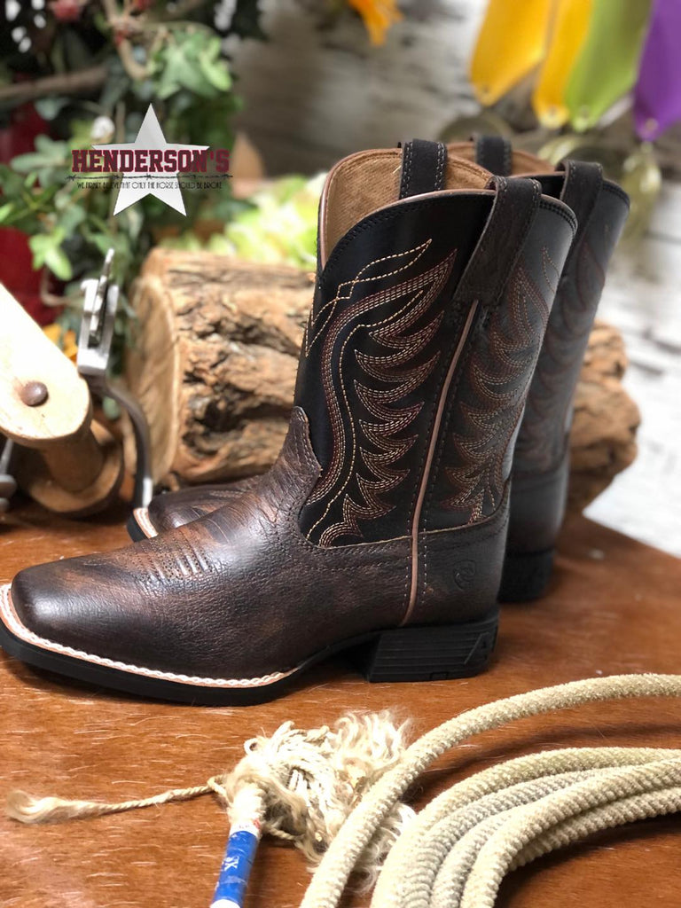 Kid's Amos Boots ~ Red-Brown - Henderson's Western Store