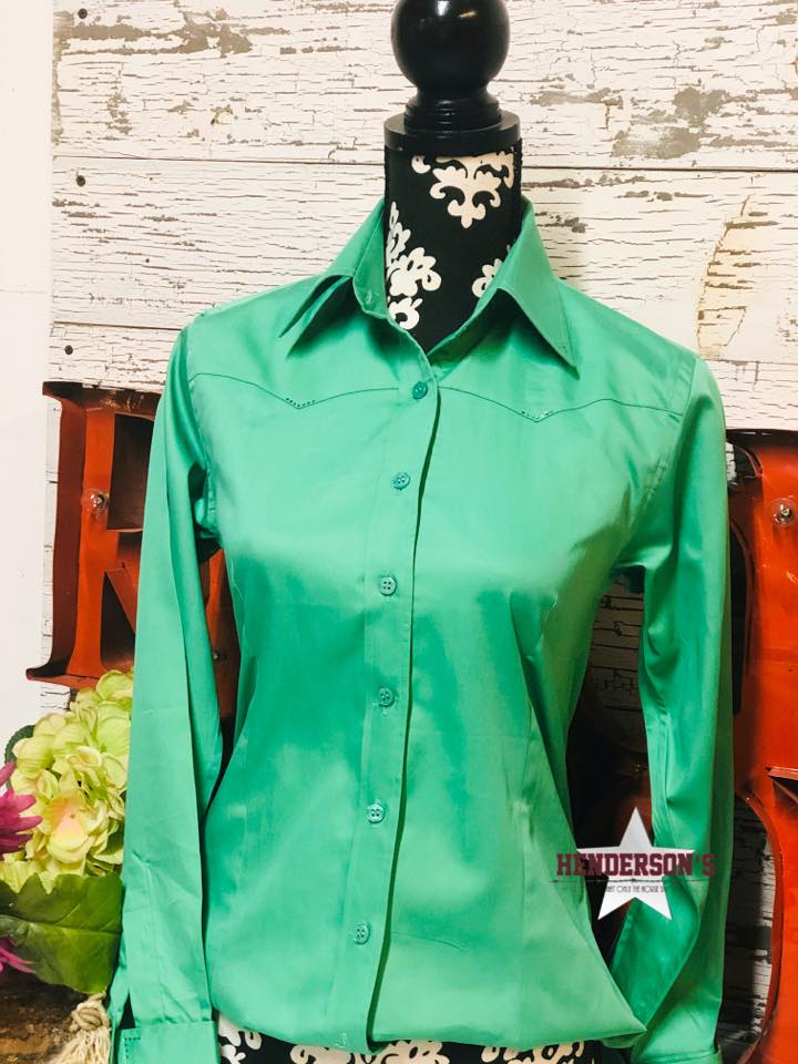 Sateen Solid Shirts ~ Apple Green - Henderson's Western Store