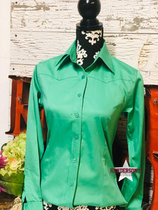 Load image into Gallery viewer, Sateen Solid Shirts ~ Apple Green - Henderson&#39;s Western Store