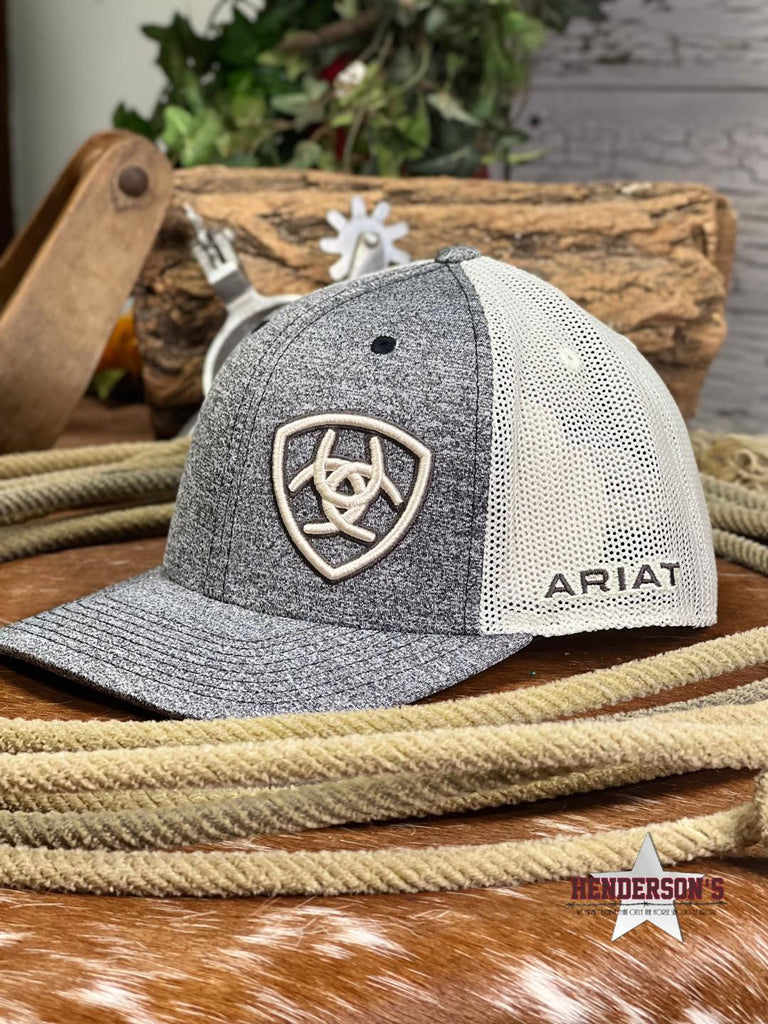 Ariat Shield Logo Cap ~ Grey & Tan - Henderson's Western Store