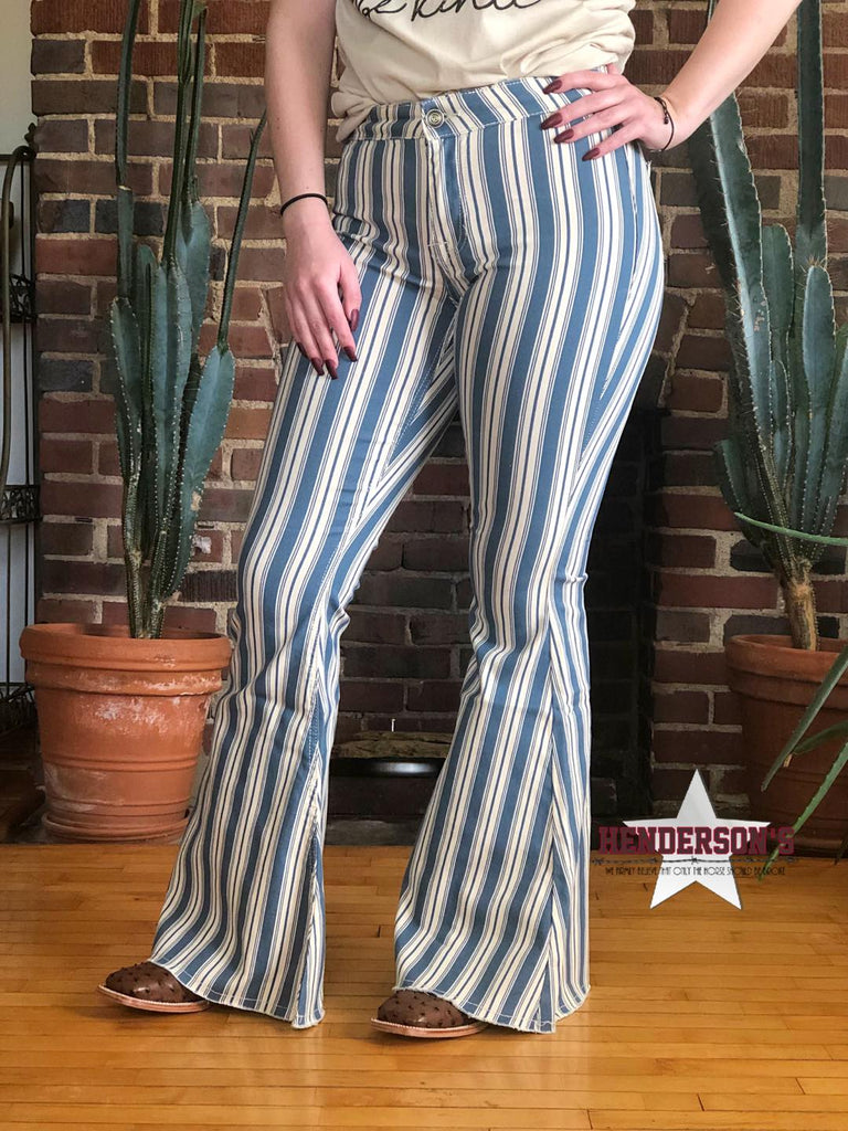 High Rise Striped Bell Bottoms - Henderson's Western Store