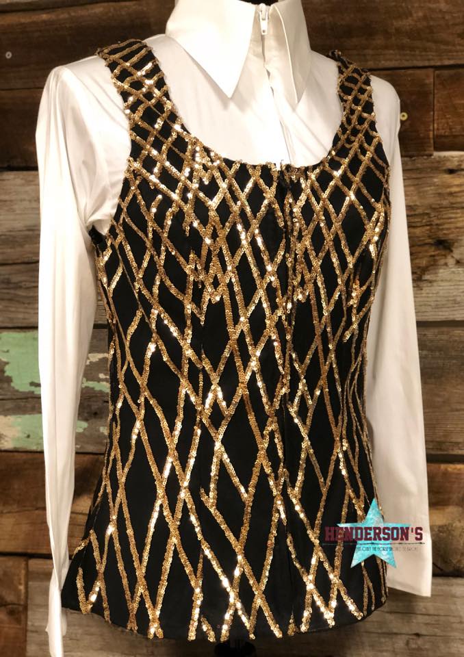 black and gold vest top