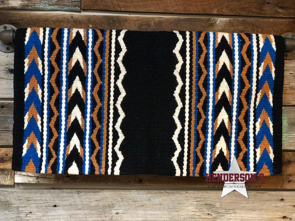 Arrowhead Blanket ~ Black W/Blue - Henderson's Western Store