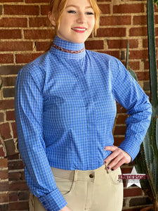 Load image into Gallery viewer, RHC Ladies Hunt Shirt ~ Sky Blue Check - Henderson&#39;s Western Store