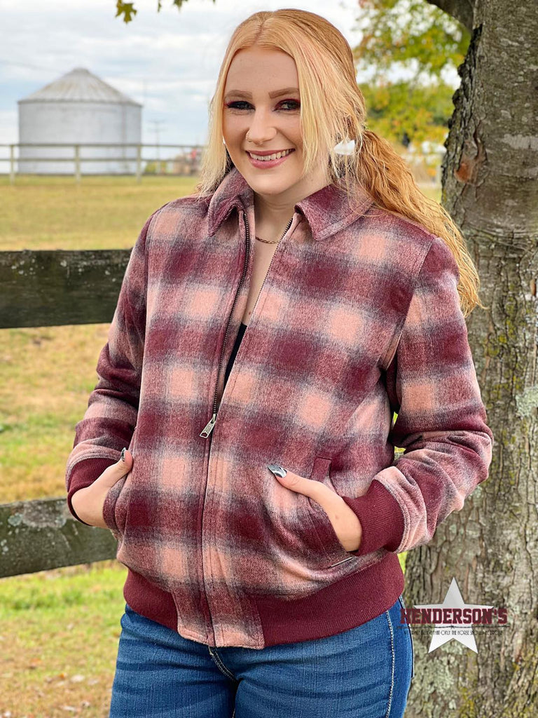 Bomber Plaid Wool Coat by Powder River - Henderson's Western Store