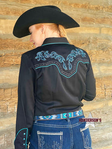 Load image into Gallery viewer, Boot Stitch Embroidered ~ Turquoise - Henderson&#39;s Western Store