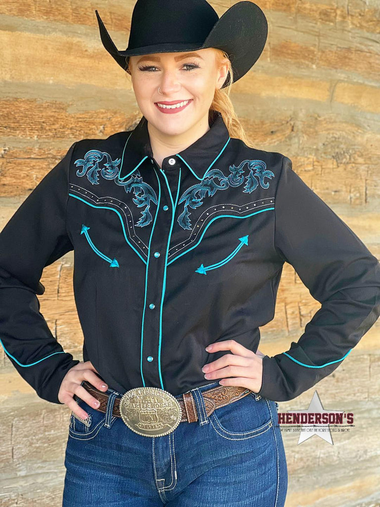 Boot Stitch Embroidered ~ Turquoise - Henderson's Western Store