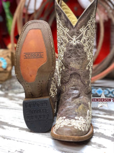 Load image into Gallery viewer, Brown Crater Embroidery Boots - Henderson&#39;s Western Store
