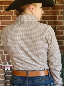 Load image into Gallery viewer, Sateen Concealed Zipper Show Shirt ~ Brown Plaid - Henderson&#39;s Western Store