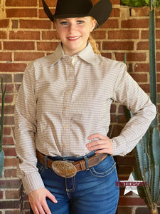 Load image into Gallery viewer, Sateen Concealed Zipper Show Shirt ~ Brown Plaid - Henderson&#39;s Western Store