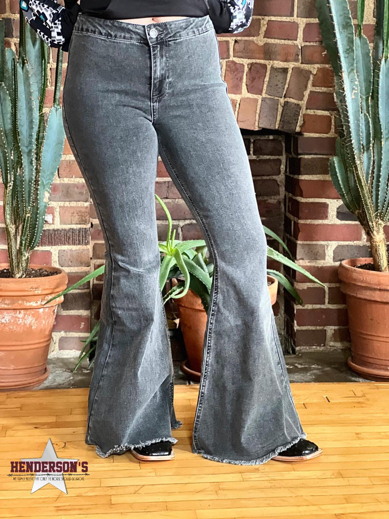 Ladies Charcoal Bell Bottoms - Henderson's Western Store