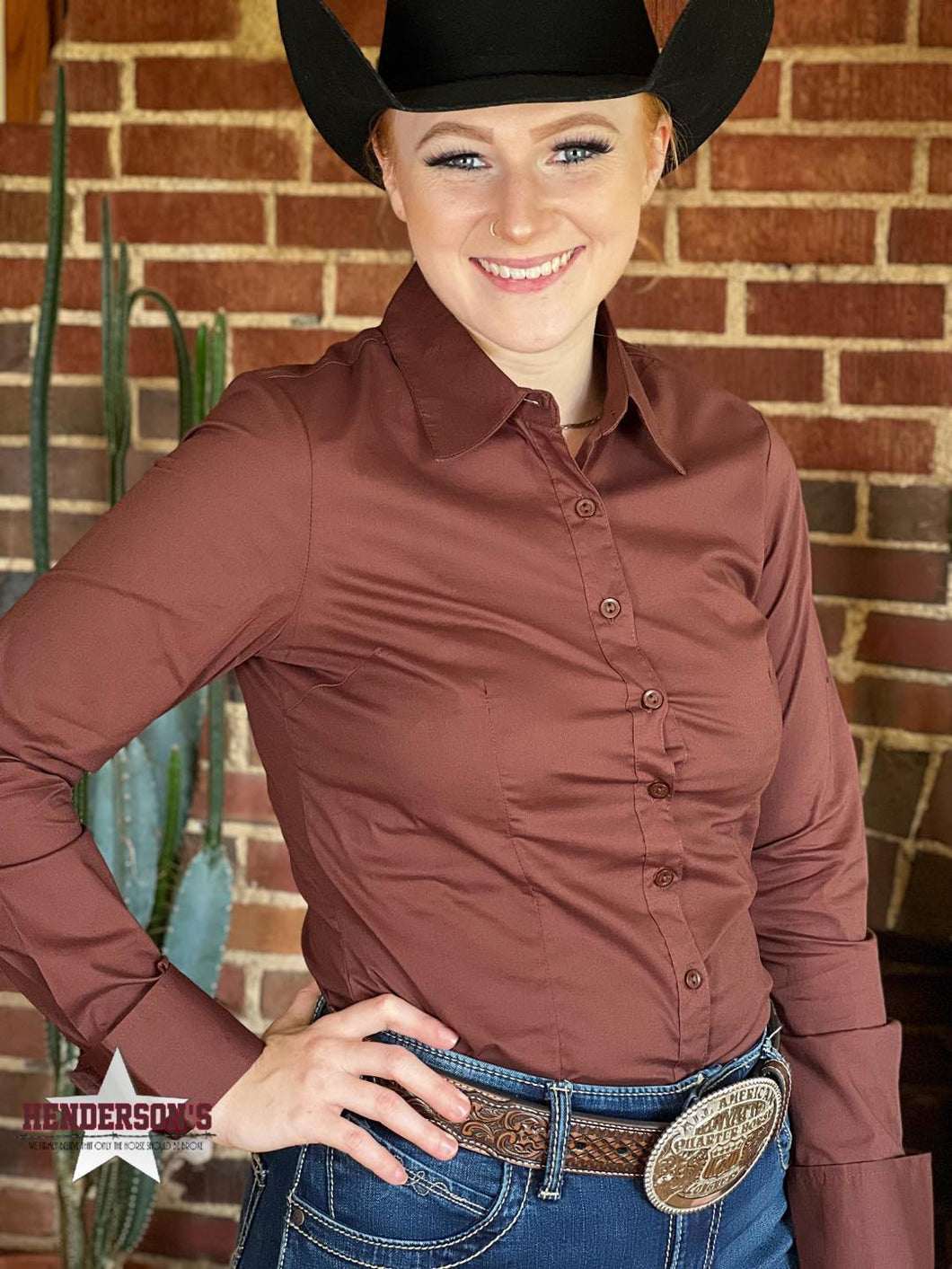 Solid Button Down Shirts ~ Chocolate - Henderson's Western Store