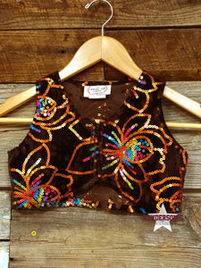 Load image into Gallery viewer, Chocolate Explosion &quot;Mini&quot; Youth Bolero Vest Cowgirl Junk Co.   