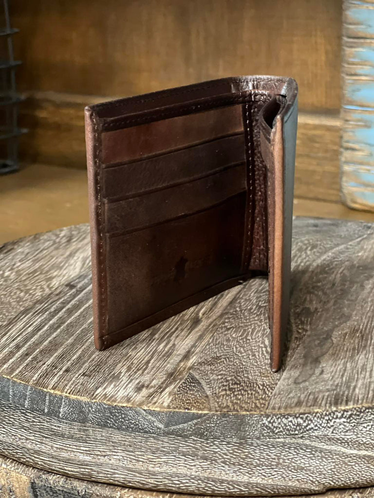Men's Leather Wallet by Montana West ~ Chocolate - Henderson's Western Store