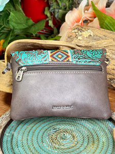 Load image into Gallery viewer, Montana West Tooled Crossbody/Wristlet ~ Coffee - Henderson&#39;s Western Store