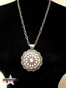 Load image into Gallery viewer, Concho Style Flower Necklace - Henderson&#39;s Western Store