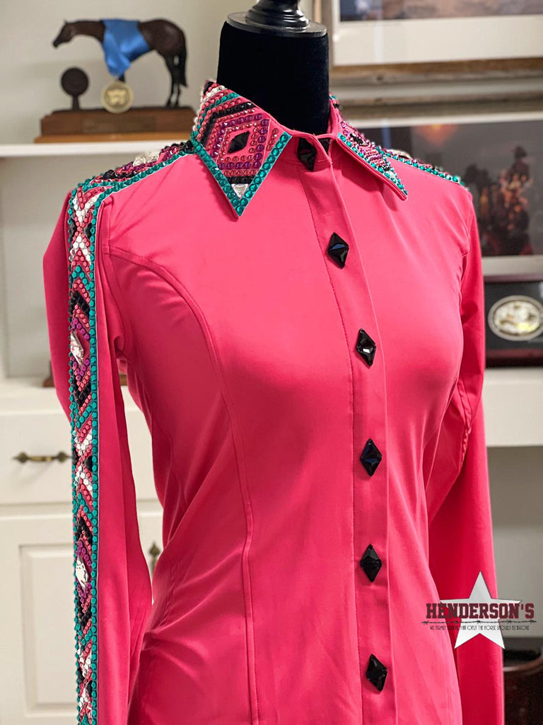 Conceal Zipper Show Shirt ~ Coral Reef - Henderson's Western Store