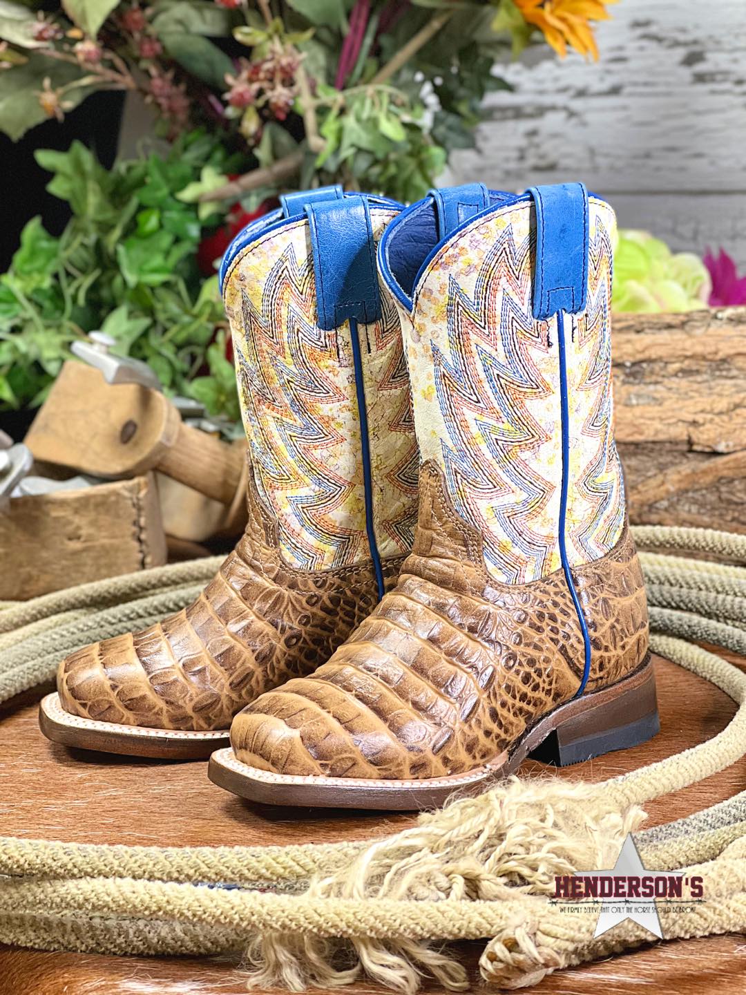 Cowboy Faux Gator Boots by Roper - Main Image