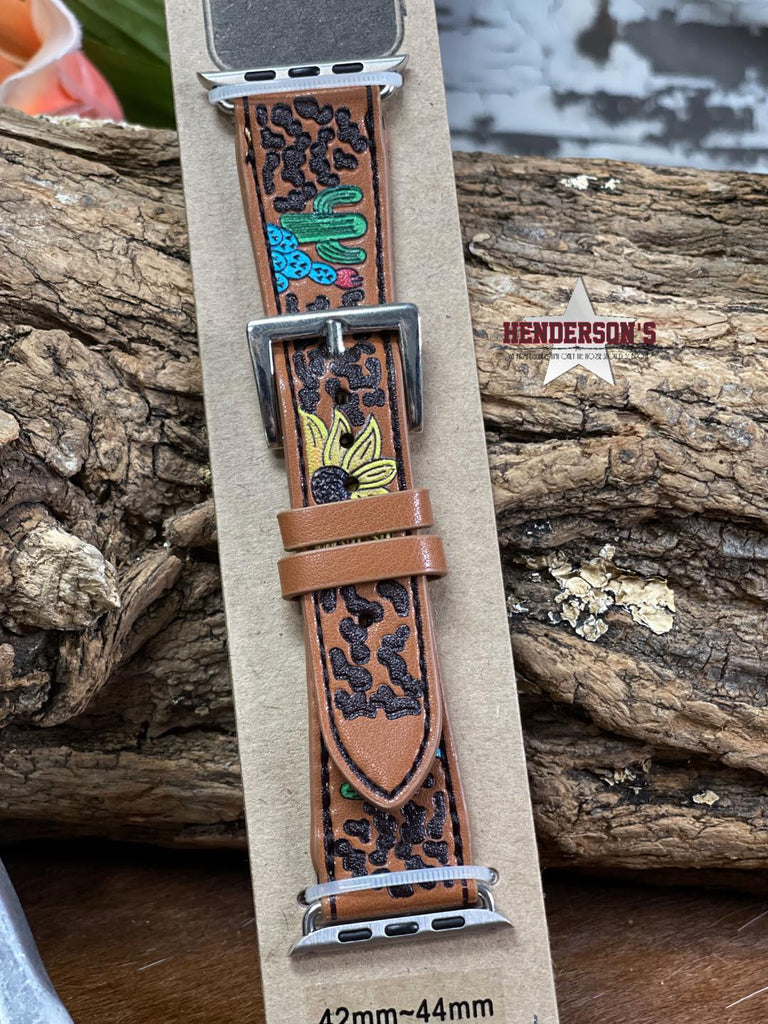 Leather Watch Band ~ Desert Blossom - Henderson's Western Store