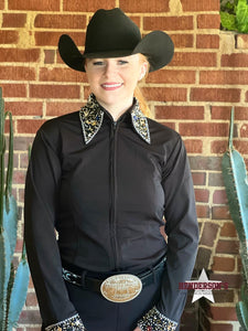 Load image into Gallery viewer, Elite Bling Collar Show Shirt ~ Gold - Henderson&#39;s Western Store