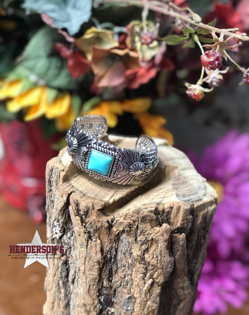 Flourished Turquoise Cuff - Henderson's Western Store