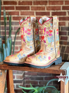 Load image into Gallery viewer, Girl&#39;s Fleur Embroidered Boots by Dan Post - Henderson&#39;s Western Store