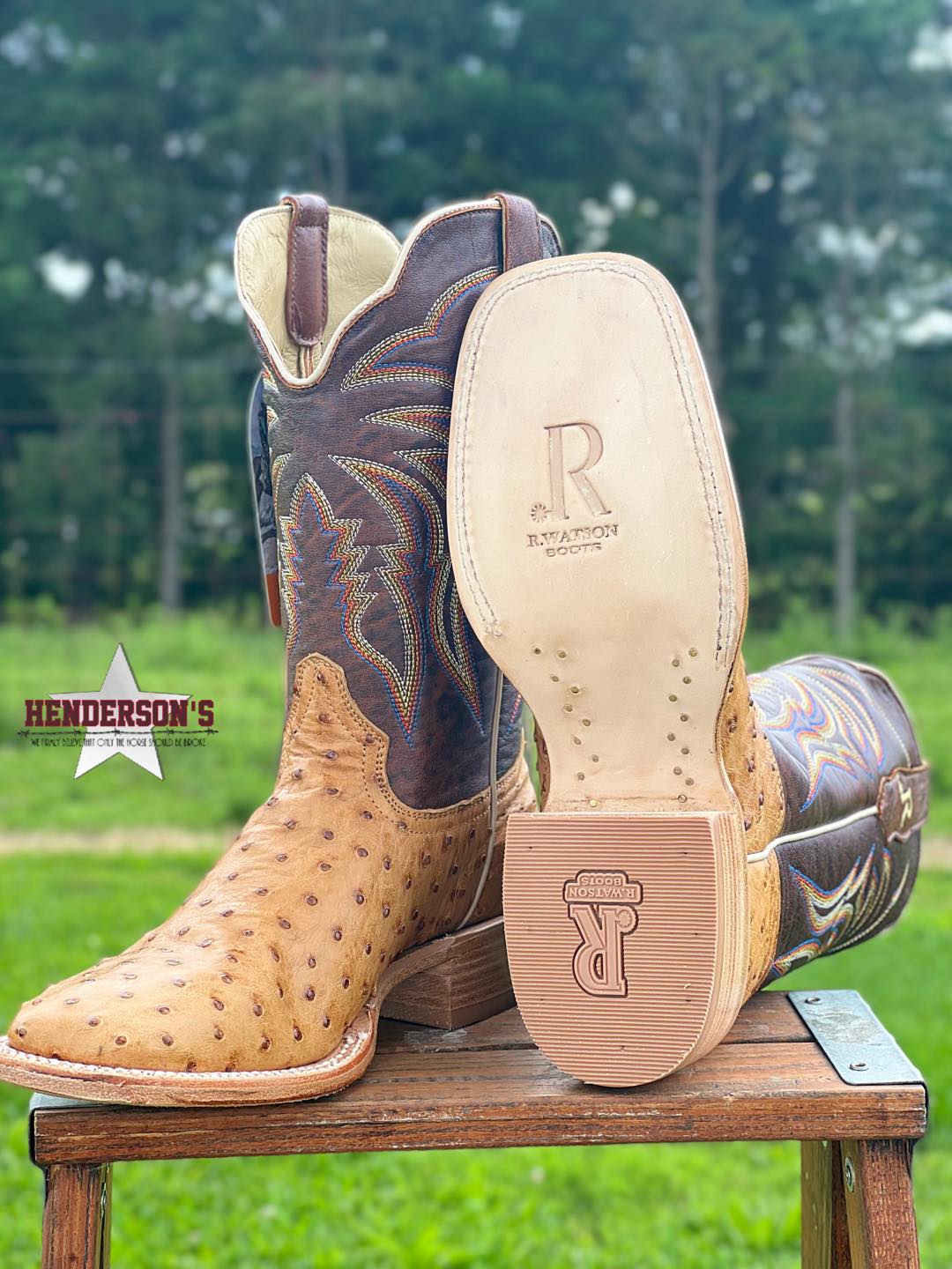 Antique Bruciato FQ Ostrich ~ Laguna Gognac - Henderson's Western Store