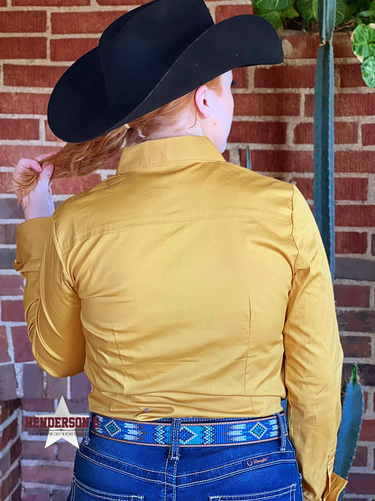 Solid Button Down Shirts ~ Gold - Henderson's Western Store