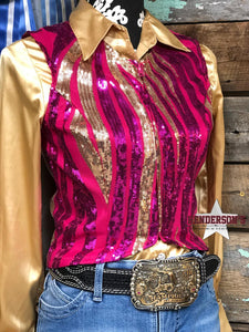 Load image into Gallery viewer, Golden Frenzy Buckle Crop - Henderson&#39;s Western Store