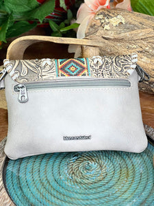 Load image into Gallery viewer, Montana West Tooled Crossbody/Wristlet ~ Grey - Henderson&#39;s Western Store