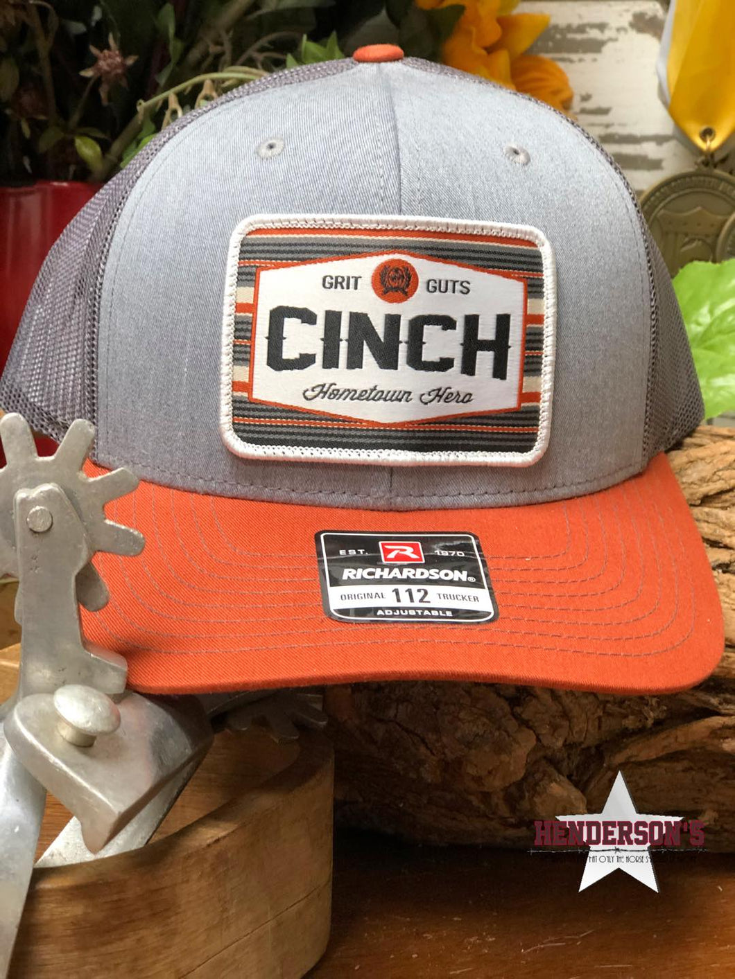 Cinch Ball Cap ~ Orange/Grey - Henderson's Western Store