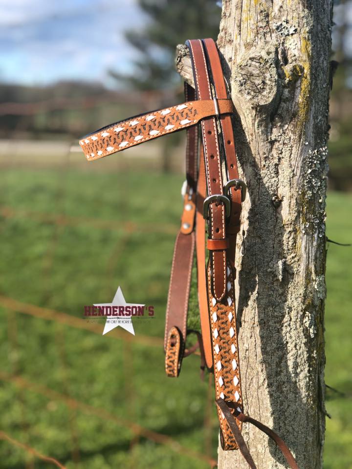 Leather Headstall ~ Double Buckstitch ~ SH Collection - Henderson's Western Store