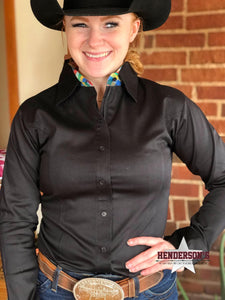 Load image into Gallery viewer, Sateen Concealed Zipper Show Shirt ~ Black - Henderson&#39;s Western Store