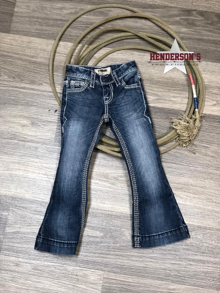 Girl's Rock & Roll Trouser Jeans ~ Ivory Stitching - Henderson's Western Store