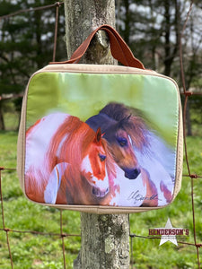 Load image into Gallery viewer, MW Horse Print Travel Organizer ~ Khaki - Henderson&#39;s Western Store