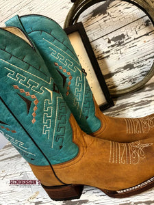 Load image into Gallery viewer, Ladies Turquoise Embroidery Boot - Henderson&#39;s Western Store