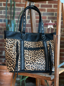 Load image into Gallery viewer, Leopard Print Wide Tote - Henderson&#39;s Western Store