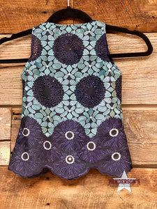 Load image into Gallery viewer, Navy Lilly Pad Youth &quot;Mini&quot; Show Vest - Henderson&#39;s Western Store