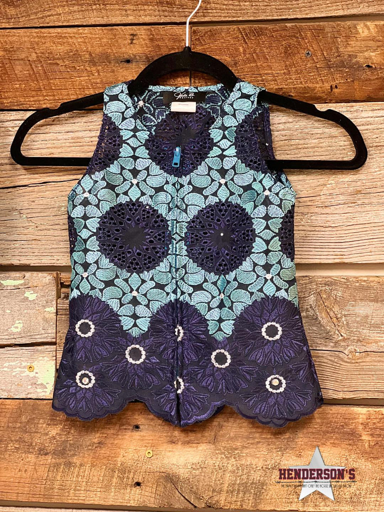 Navy Lilly Pad Youth "Mini" Show Vest - Henderson's Western Store