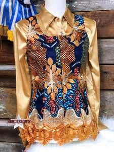 Load image into Gallery viewer, Mary Be Golden Show Vest - Henderson&#39;s Western Store