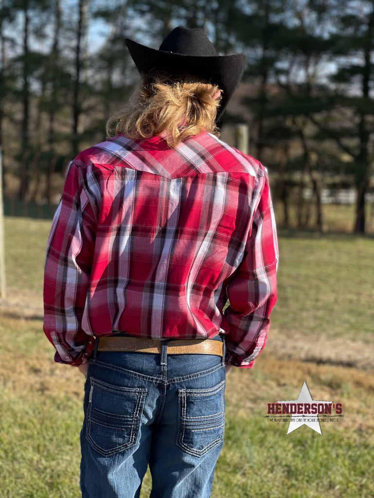 Men's Red Plaid Snap - Henderson's Western Store