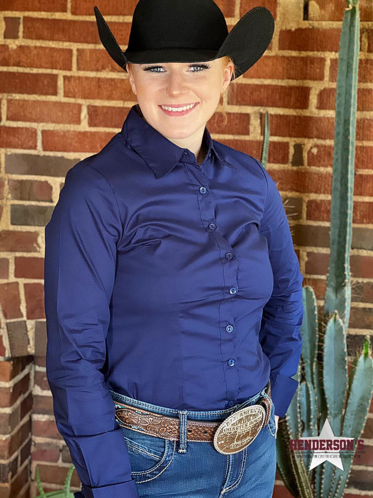 Solid Button Down Shirts ~ Navy - Henderson's Western Store
