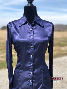 Load image into Gallery viewer, Silk Winning Show Shirt ~ Navy - Henderson&#39;s Western Store