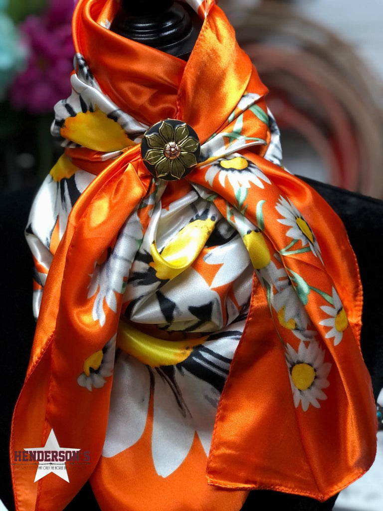 Rodeo Drive Wild Rags/Scarf ~ Orange Daisies scarfs Rodeo Drive   
