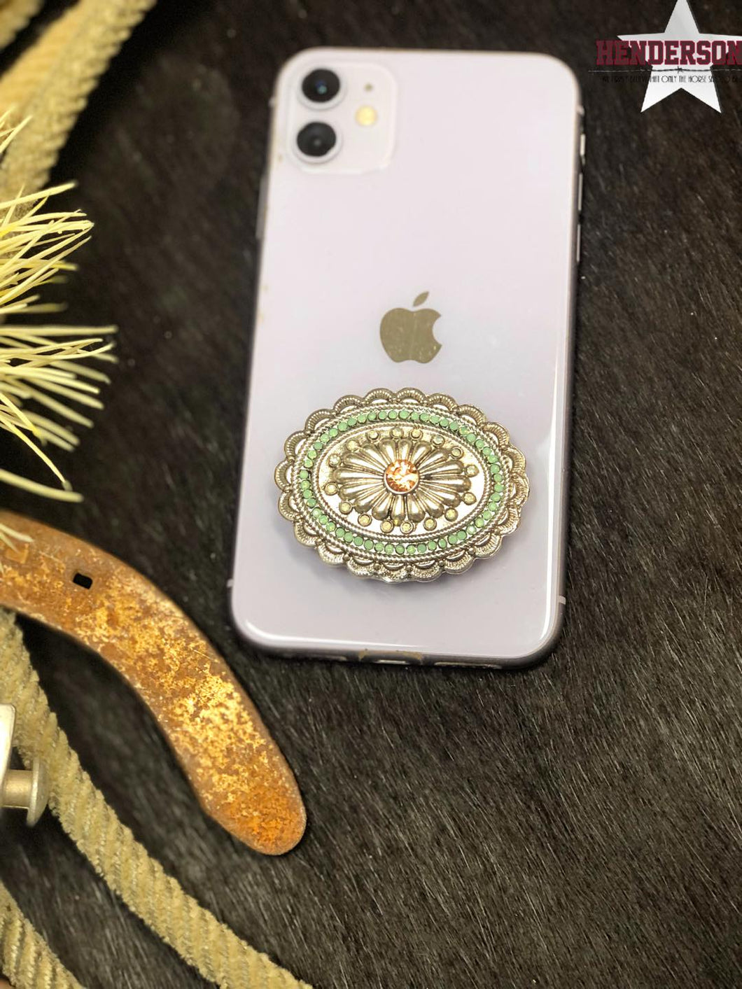 Phone Grip ~ Oval Floral Concho - Henderson's Western Store