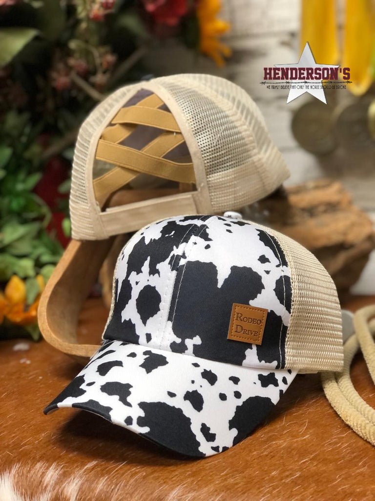 Rodeo Drive Trucker Cap ~ Cow Print - Henderson's Western Store