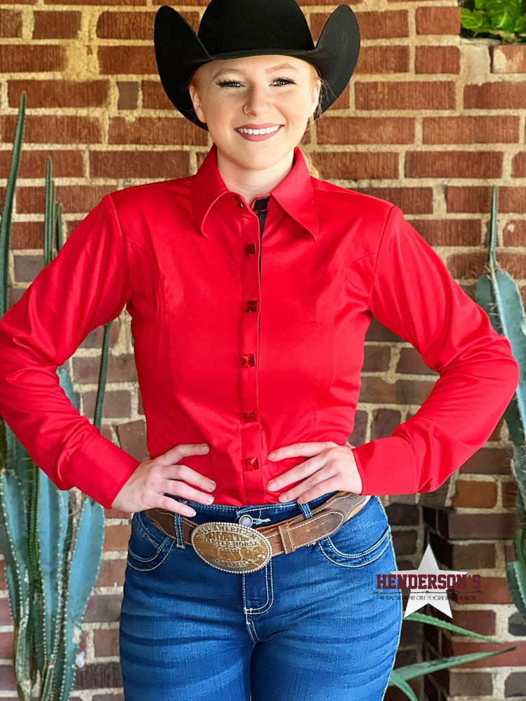 DIY Conceal Zipper Show Shirt ~ Red - Henderson's Western Store