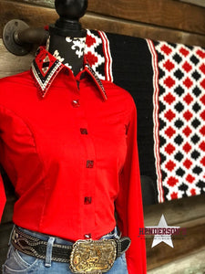 Load image into Gallery viewer, Conceal Zipper Show Shirt - Red - Henderson&#39;s Western Store