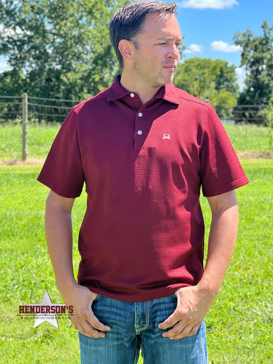 Arenaflex Polo by Cinch ~ Brick Red - Henderson's Western Store